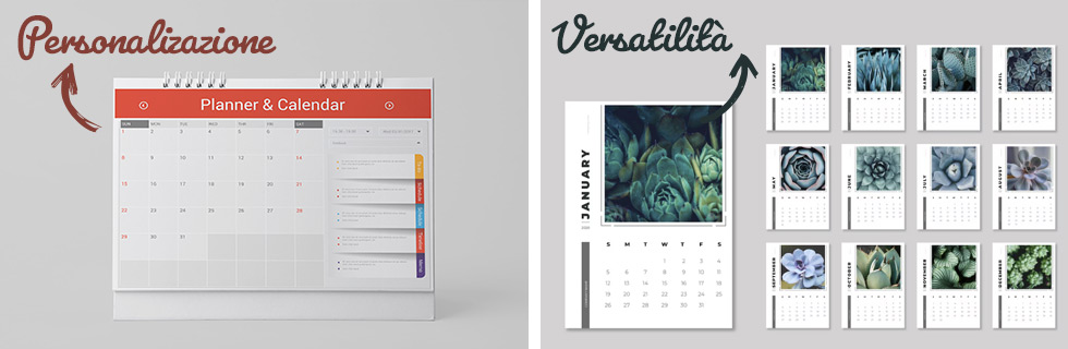 Design e contenuti per la stampa di calendari