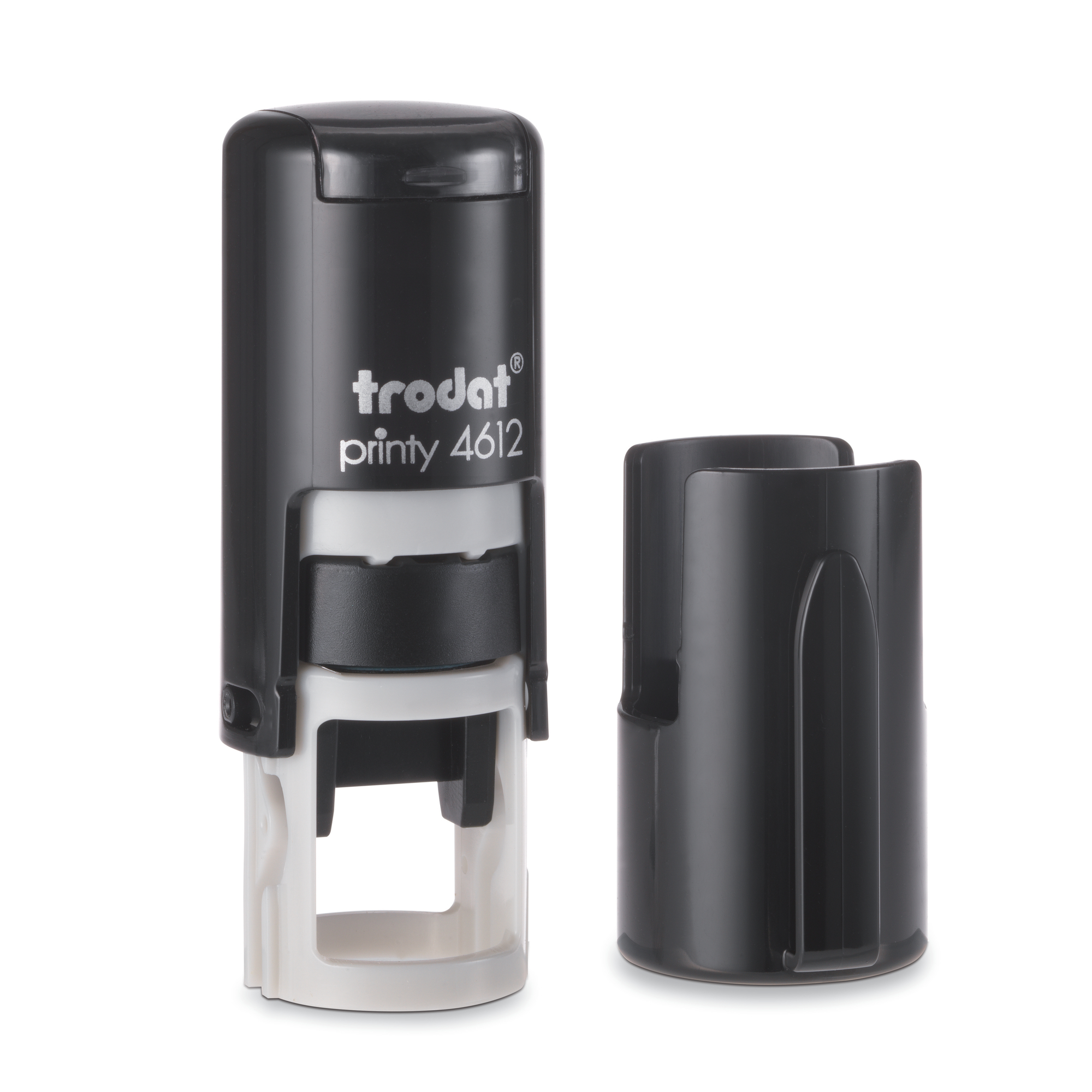 Timbro autoinchiostrante rotondo: diametro 12 mm - 2 righe